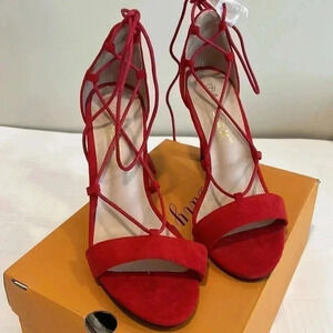 Allegra K Women's Platform Stiletto Heels Lace Up Sandals